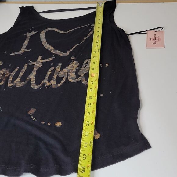 NEW JUICY COUTURE I love black gold leopard sleeveless oversized top small NWT - Picture 3 of 13